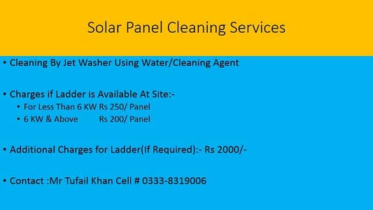 Solar panels Cleaning service