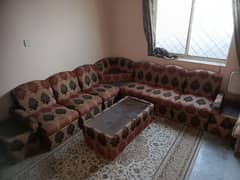 six seater sofa set with middle and side table