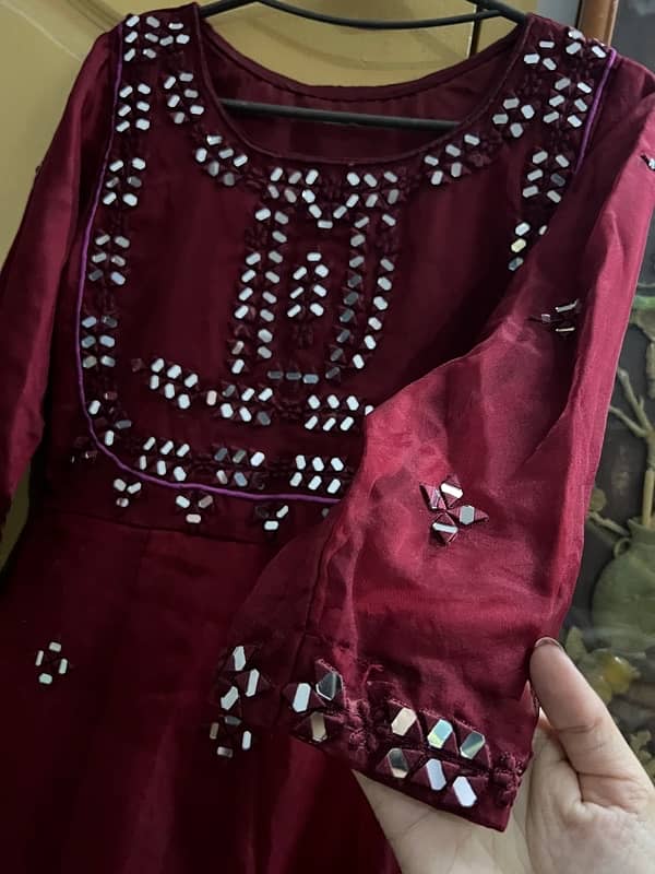 mehroon frock for girls | 2