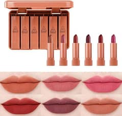 "Velvet Matte Lipstick Set – Pack of 6 Bold Shades"