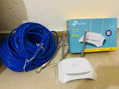 TP Link router with Brand new Ethernet cable wire bunch