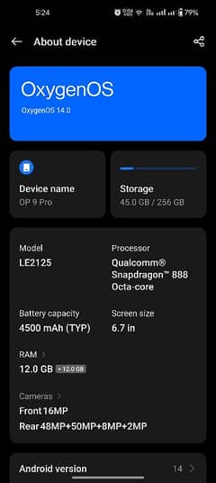 OnePlus 9 Pro 12+12 - 256GB USA variant