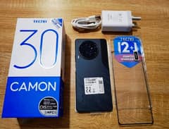 Tecno camon 30 black 10/10 12gb 256gb 8 month warranty with all acc