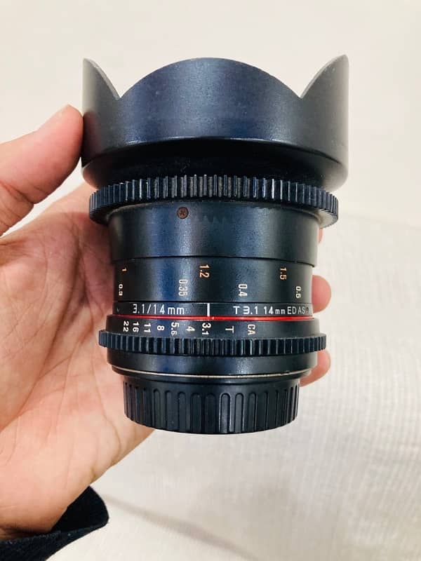 Samyang 14mm Manual Focus T 3.1 Fish Eye Lense Canon Mount 1
