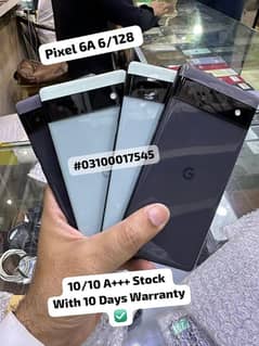 Google Pixel 6A 6/128 A+++ Stock With Warranty In all 3 colour