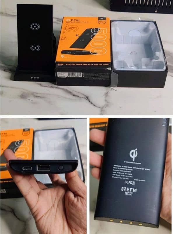 EFM QI Certified Portable Wireless POWERBANK Dual. Charging Coil 0