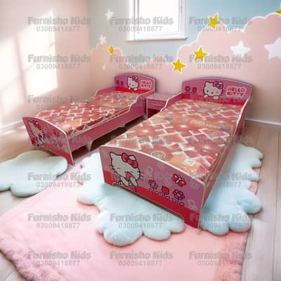 Hello Kitty Single Bed for Girls, New Style Kids Beds By Furnisho