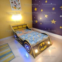 Brand New Single Car Bed With Front and Wheel Lights for Boys