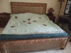 king bed with mattress ,side tables