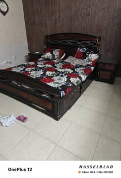 Double Bed, side table and dressing