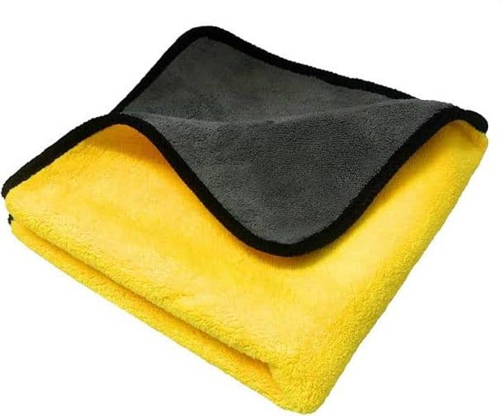 Microfiber Towel for Double Side - Yellow And Gray 40x40 cm 0