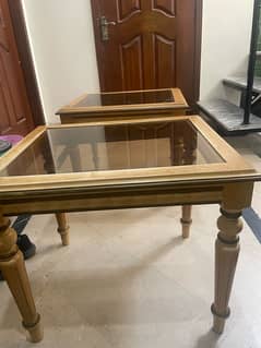 2 Glass Side Tables for Sale