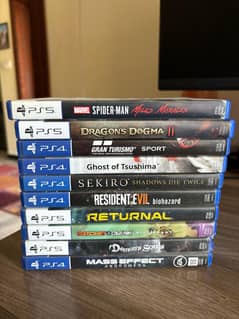 PS5 and PS4 titles in good condition up for sale!