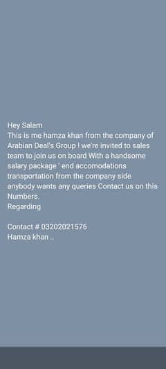 sales man required