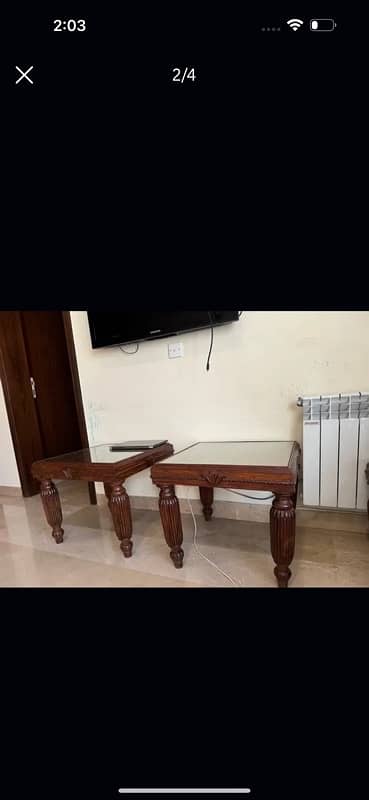 pure sheesham wooden tables slightly used 1