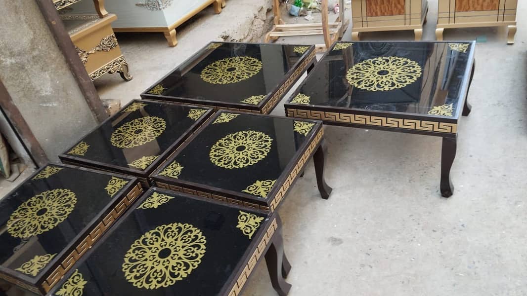 wooden table/centre table / nesting table/set of tables/versace design 7
