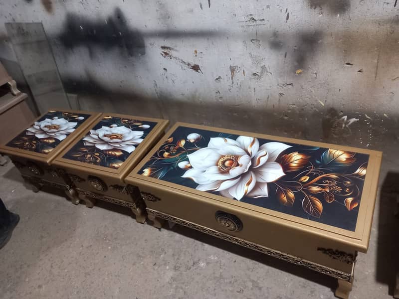wooden table/centre table / nesting table/set of tables/versace design 11