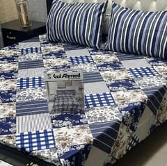 3 pcs mix cotton printed king size double bedsheet