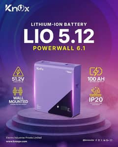 Knox Power Wall 6.1 LIO 51.2V 100A Lithium Ion Battery