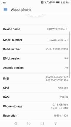 Huawei p9lite