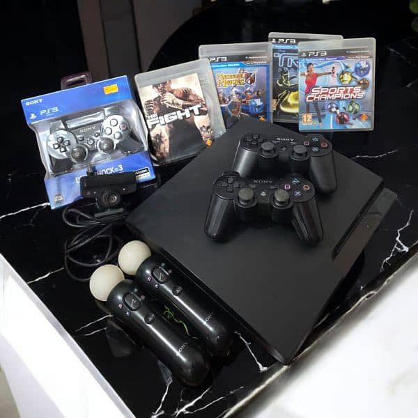 Playstation 3 slim Jailbreak With Playstation Move Full Set 1