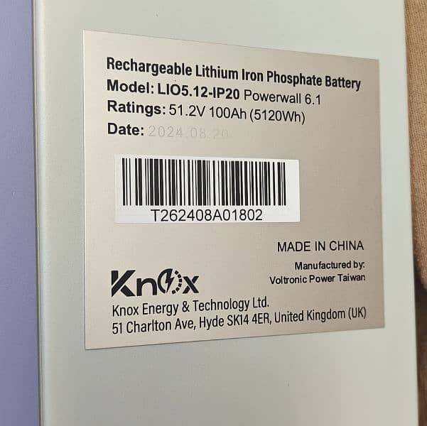 Knox Power Wall 6.1 LIO 51.2V 100A Lithium Ion Battery 1