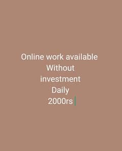 Online work available without investment Whatsapp 0311 # 52 $ 47 ¢ 970