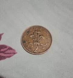 2 new  pence coin