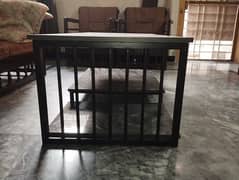 Grey Marble Center Table with Black Solid Iron Base