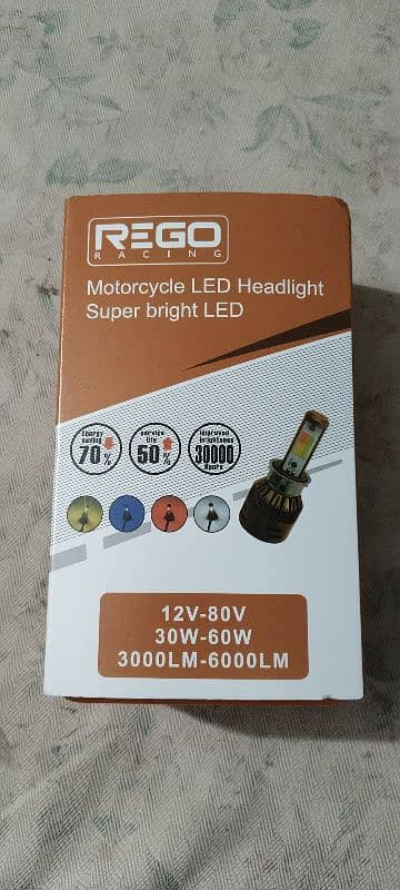 Honda Front bike light led Bulb only 4 days use 3 colours in one bulb 0