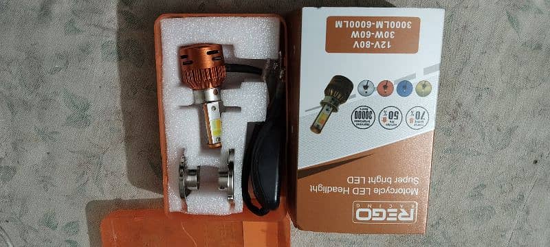 Honda Front bike light led Bulb only 4 days use 3 colours in one bulb 2