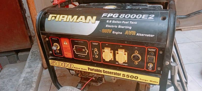 Firman Petrol and GAS Used Sealed Generator 5.5 KW for Schools Hotel 0