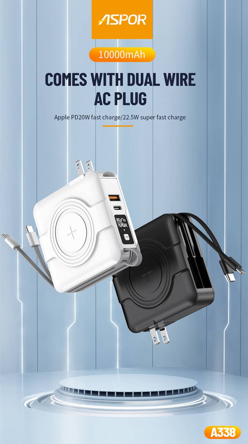 ASPOR A338 Hot Sale Multi Functional 22.5W USB-C Super Fast Charging 5