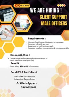 Required Client Support Officers Male Staff