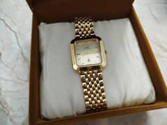 Pierre Bernard Watch / Swiss Quartz Watch / 23k Gold Plated Watch.