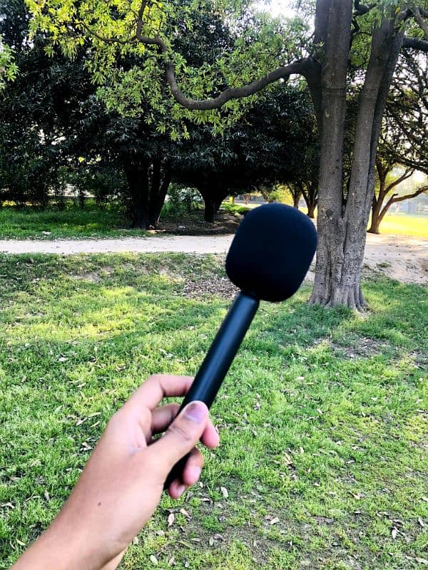 Wireless Microphone Dual Channel With Hand Microphone News, Vlog Mic 5