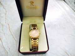 Rimador Watch / Swiss Quartz Watch / 22k Gold Plated Watch.