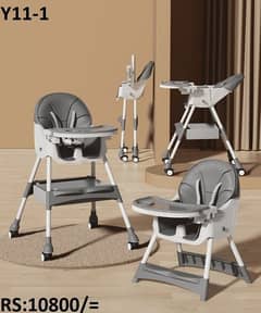 Imported Baby Dining High Chair – Foldable, Portable & With Wheels!