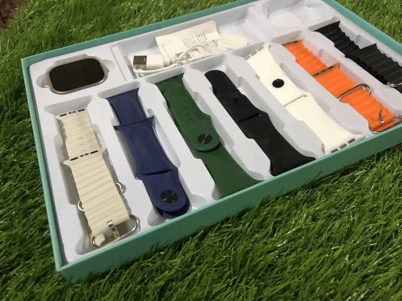 Smart watch with 7 straps high quality argent sale 4