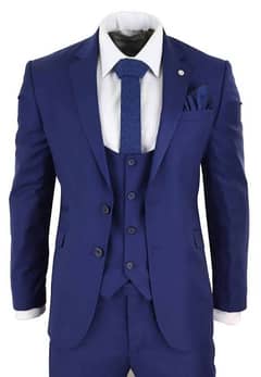 4 piece royal blue suit