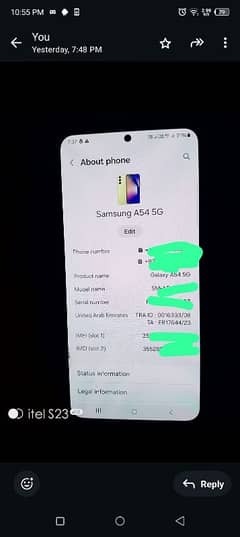 Samsung Galaxy A54 5G 8gb Ram 128gb Rom all ok 10by 10