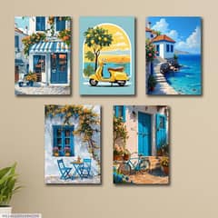 Diy design 5 pcs Multicolour wall Art for unique home decor