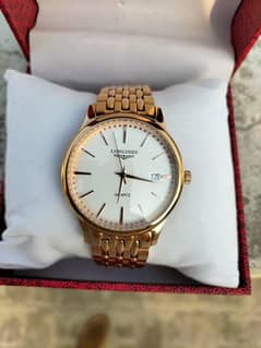 LUXURY MEN'S LONGINES ROSE GOLD PLATED WATCH FOR SALE.