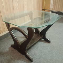 Elegant Wooden-Base Glass Top Table Set