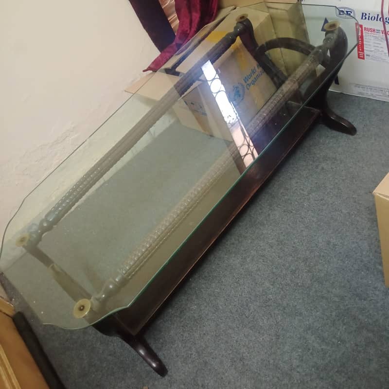 Elegant Wooden-Base Glass Top Table Set (3 Tables) 2