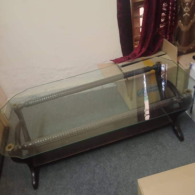 Elegant Wooden-Base Glass Top Table Set (3 Tables) 3