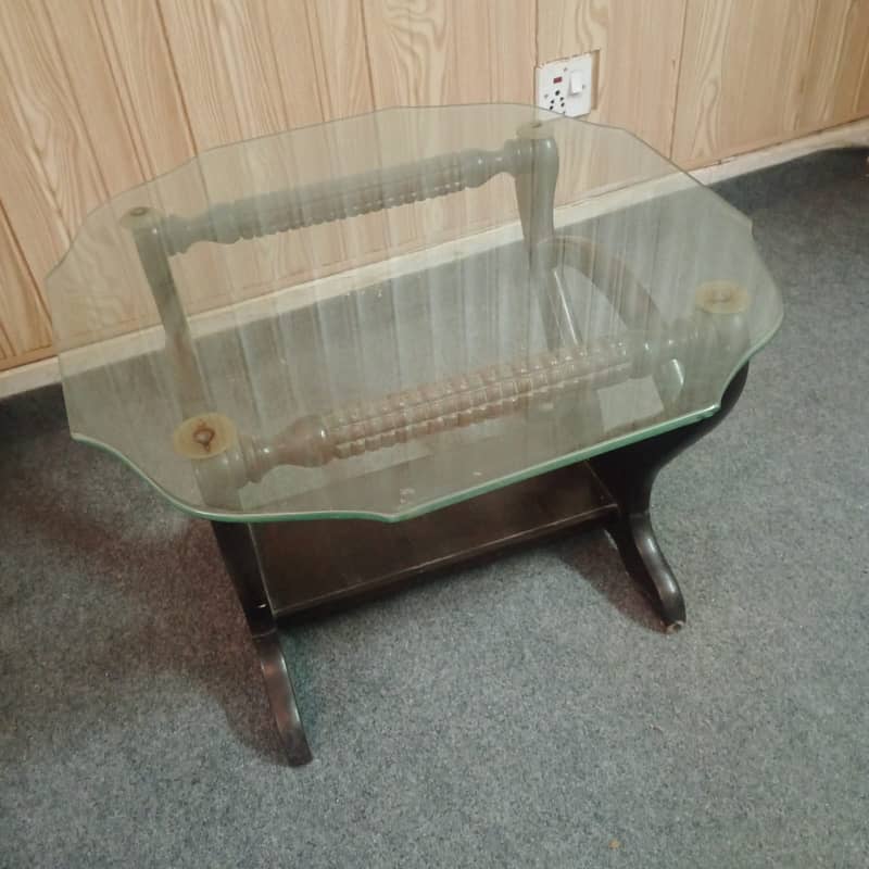 Elegant Wooden-Base Glass Top Table Set (3 Tables) 9