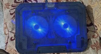 Cooling pad for laptop dual fans and light