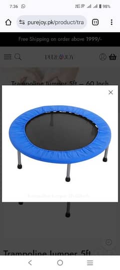 Trampoline for sale size 5 fet