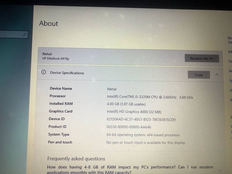 Core i5 3rd generation 4